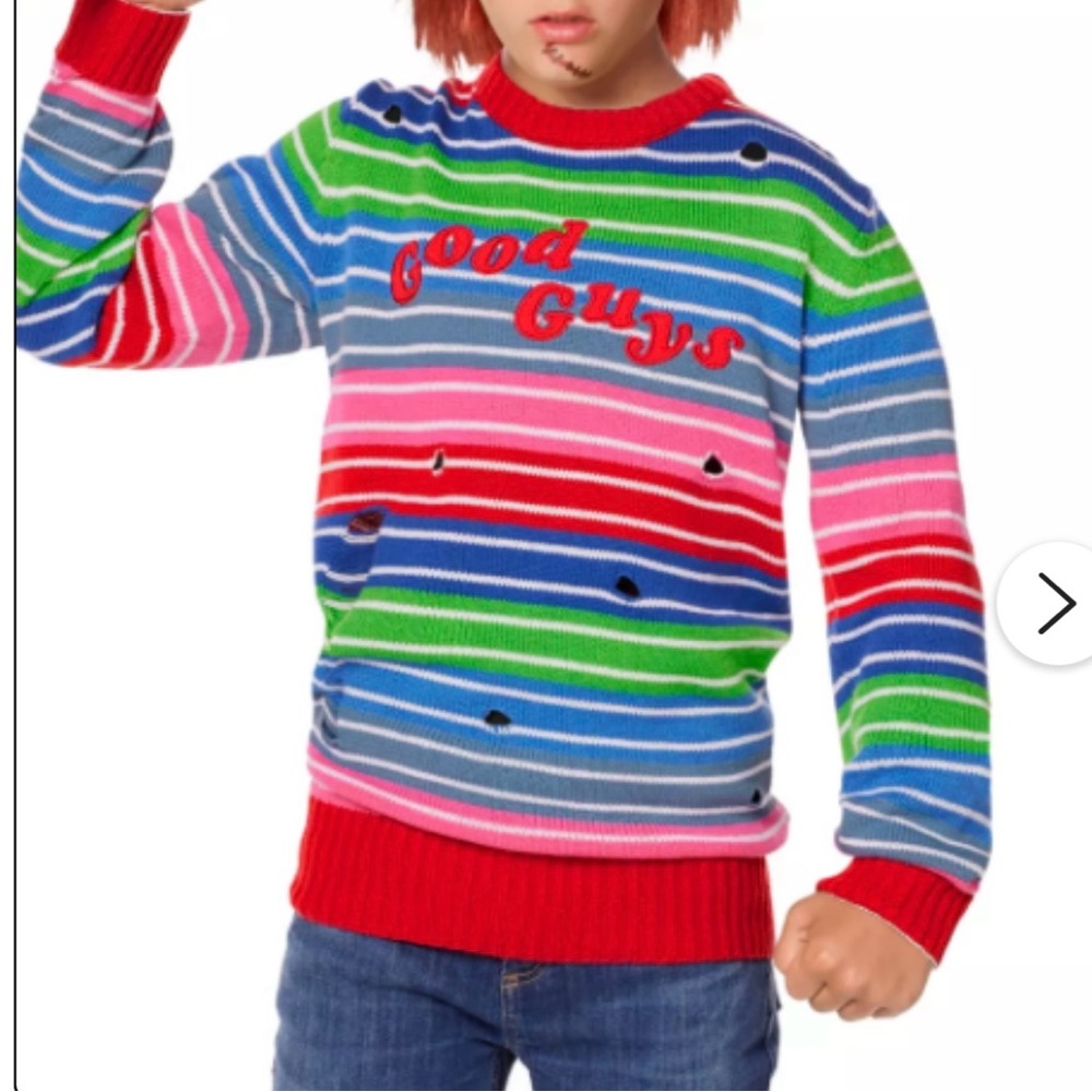 Men's Chucky Striped Sweater Halloween